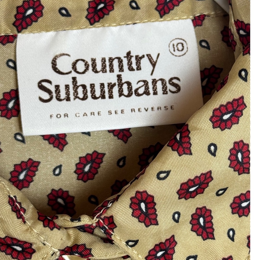 Vintage Country Suburbans Paisley Teardrop Button‎ Shirt Size 10